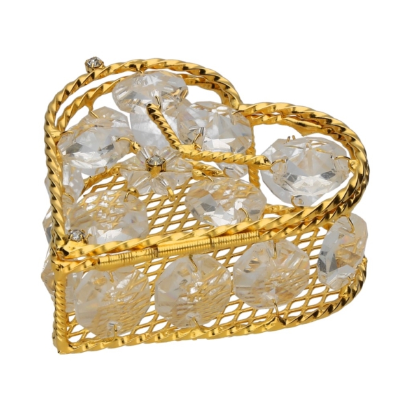Alhajero Piedra Corazón Octagonal Dorado